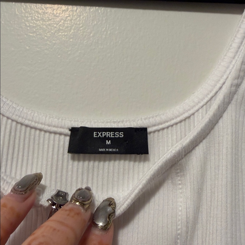 NWOT ribbed square neck zip top - Picture 3 of 3